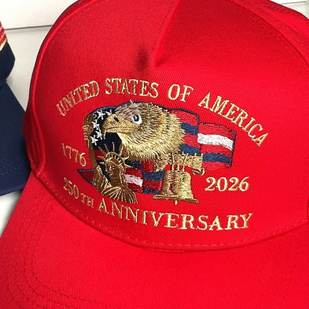 USA 250th Anniversary 1776 2026 United States  Baseball Cap Hat Embroidery  RED - Picture 4 of 4